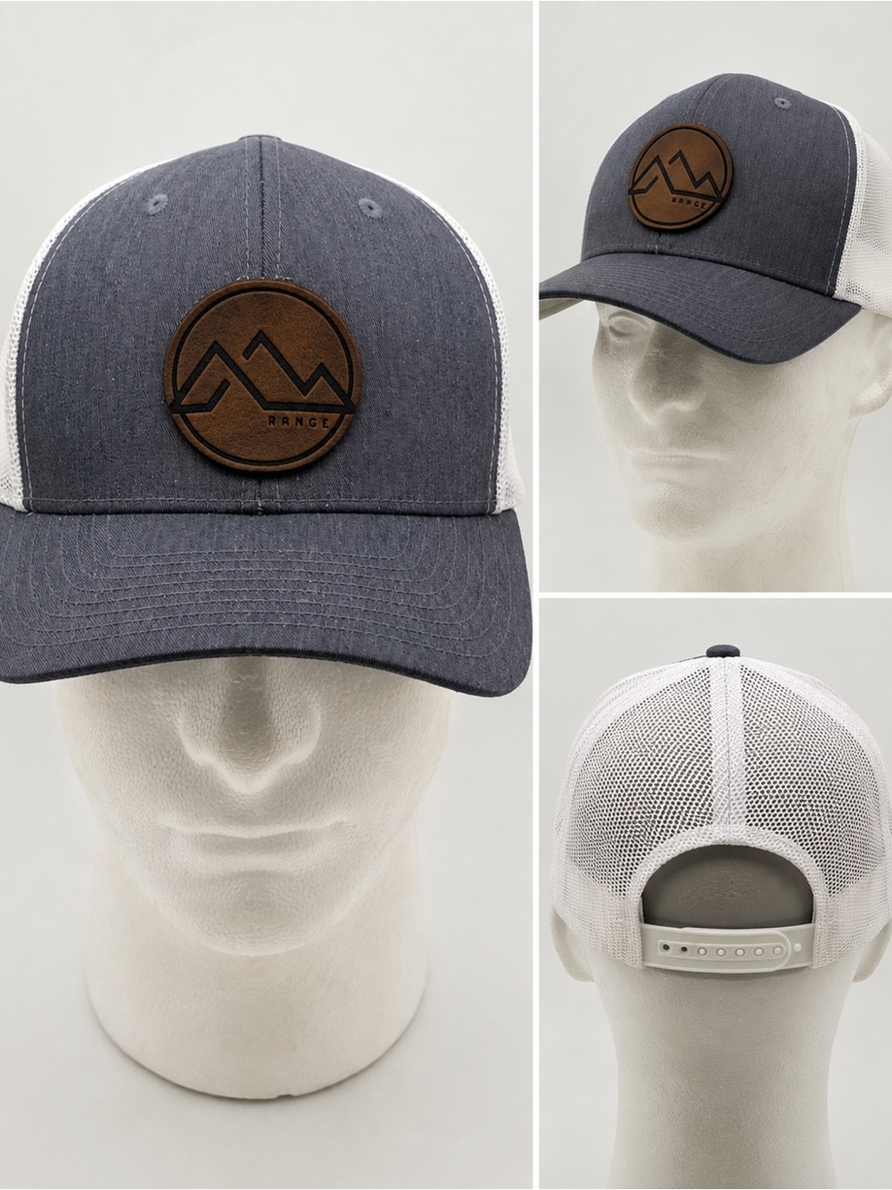 The Classic Men’s Range Cap - Charcoal & White with Brown Patch
